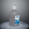 Hand Sanitizer Pump Bottle With 70 Percent Alcohol For Daily Hygiene On Marble Surface