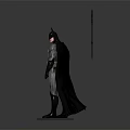 Detailed Batman Statue With Full Costume Cape Utility Belt And Logo Background