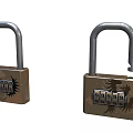 Hardware Tools Durable Metal Combination Padlocks With Numeric Dials And Decorative Patterns 3d model