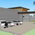 Modern Villa Exterior With Swimming Pool Terrace Glass Railing And Palm Trees