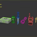 Essential Medical Devices Including First Aid Kit Disinfectant Bottle Scalpel Flashlight And Walkie Talkie
