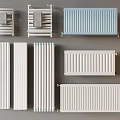 Various Home Radiators Including Towel Rail And Panel Designs With White Light Blue Colors
