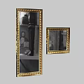 Ornate Gold Framed Mirrors with Intricate Carved Borders Displaying Religious Portraits