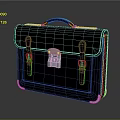 Classic Black Leather Briefcase With Metal Lock Buckle Straps And Leather Handle