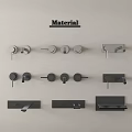 Various Material Faucet Components Design Featuring Different Handles And Spouts 3d model