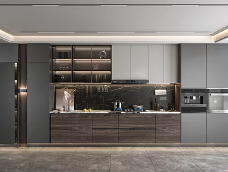 Kitchen Cabinet Combination Storage Cabinet Oven Sink Gas Stove 3d model
