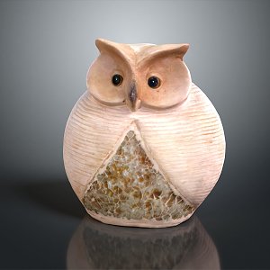 Owl grimace owl long-eared owl wulin owl monkey face owl carved owl 3d model