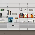 Modern bookshelf track bookshelf open storage shelf module system 3d model