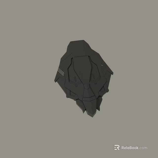 Black Angular Geometric Abstract 3D Model With Modern Structured Design Form 3d model