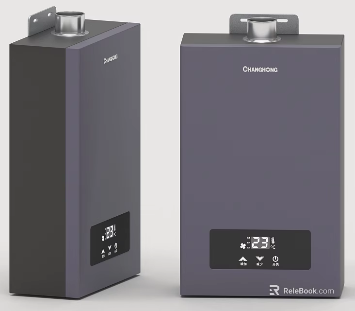 Changhong Modern Gray Electric Water Heaters For Home Daily Use With Digital Temperature 3d model 