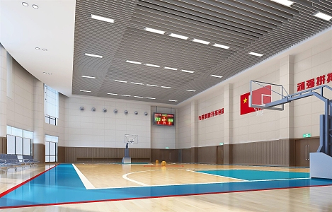 modern basketball court training basketball court 3d model