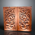 Traditional Wooden Carving Panels With Intricate Dragon Patterns And Detailed Designs