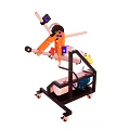 Industrial Mobile Mechanical Arm Equipment With Control Panel And Display Screen 3d model