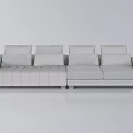 Light Gray Modern Fabric Sectional Sofa With Comfortable Cushions And Sleek Design 3d model