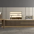 Modern Kitchen Interior Design With Light Dark Cabinets And Wooden Island Counter