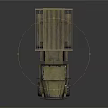 Vintage Military Style Six Wheel Truck With Metal Grid Bed And Worn Green Exterior
