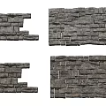 Modern Building Exterior Wall With Diverse Stone Patterns And Textures 3d model