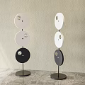 Modern Floor Lamps With Circular Design White Black Circles And Stable Base 3d model