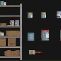 Next Era Paint Bucket Realistic Shelf Paint Bucket Combination High Precision Shelf Combination Broken Paper Box 3d model