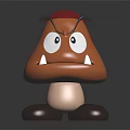 Playful Mushroom Shaped Kids Stool Furniture With Red Hat Brown Body And Big Eyes