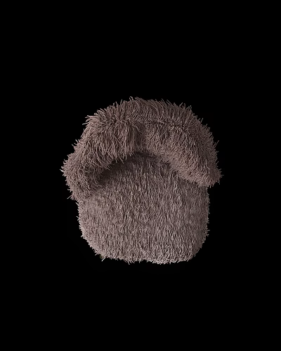 Fluffy Furry Leisure Chair With Soft Plush Surface And Comfortable Design 3d model