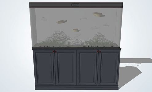 Modern fish tank 3d model