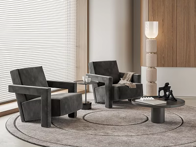 Cassina Utrecht Lounge Chair Coffee Table Combination Utrecht Armchair 3d model