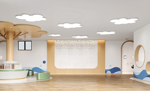 Modern Kindergarten Hall Kindergarten Foyer 3d model