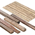 Natural Stone And Wood Materials With Various Textures Including Wooden Planks And Stone Strips