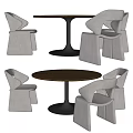 Modern Dining Table and Chair Combination Round Table Dining Table and Chair Round Table Dining Chair Negotiation Table 3d model