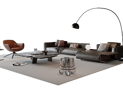 Modern Italian Sofa Coffee Table Combo model