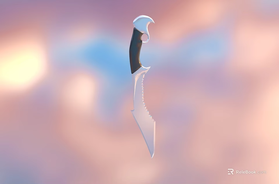 Sculpting Carving Knife With Black Handle And Silver Blade On Blurred Gradient Background 3d model 