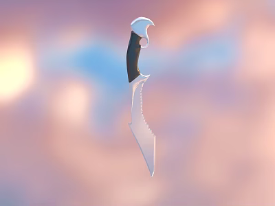 Sculpting Carving Knife With Black Handle And Silver Blade On Blurred Gradient Background 3d model