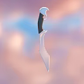 Sculpting Carving Knife With Black Handle And Silver Blade On Blurred Gradient Background