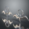 Unique Stylish Silver Bat Shaped Earrings Fashion Accessory For Modern Look