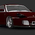 Red Porsche Turbo Sports Car With Sleek Body And Alloy Wheels Design