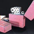 Red Open Lid Metal Lighter With Red Finish And Standard Paint Brand Logo Design Details