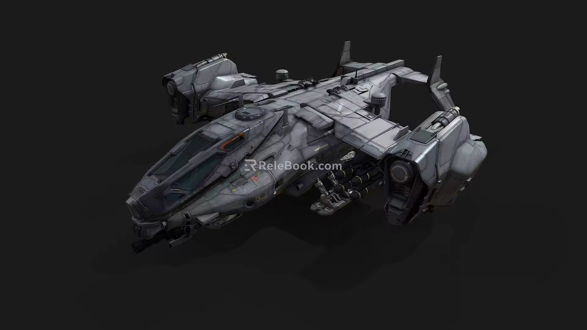 modern spaceship flight vehicle 3d model