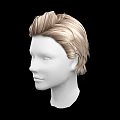 White Head Model With Blonde Hair And Detailed Facial Features On Black Background