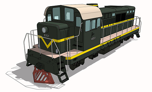 Modern locomotive 3d model