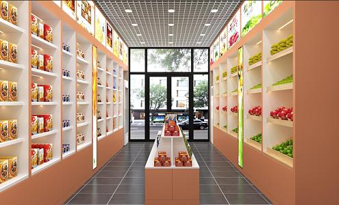 Fruit Store Supermarket Convenience Store Fresh Supermarket snack store 3d model