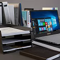 Organized Home Office Desk Setup With Laptop Books Coffee Cup And Lamp