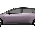 Purple Modern Car With Sleek Body And Autonomous Driving Roof Sensor