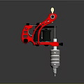 Professional Red And Black Tattoo Machine With Metal Frame And Needle Cartridge