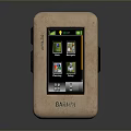 DORIN Portable Electronic Device With Wooden Shell And Screen Showing App Icons
