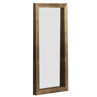 Elegant Wooden Framed Full Length Floor Mirror for Modern Home Decor 3d model