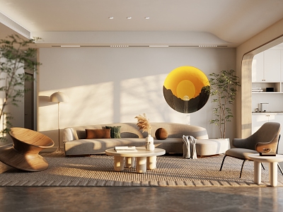 Dusk Silent Wind Living Room 3d model