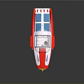 Red And White Cosmic Aerospace Spacecraft With Transparent Cockpit For Exploration Missions
