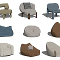 Modern Lazy Sofa Single Sofa Lazy Sofa 3d model