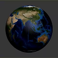 Globe Displaying Earth Surface With Blue Oceans And Green Continents